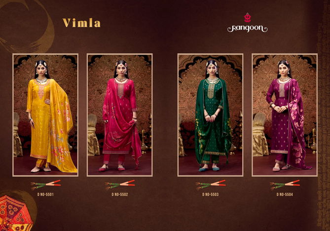 Vimla By Rangoon Jacquard Kurti With Bottom Dupatta Wholesale Shop in Surat
